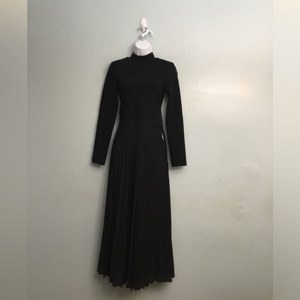 Zara Elegant Black Long Sleeve Dress - Picture 2 of 14